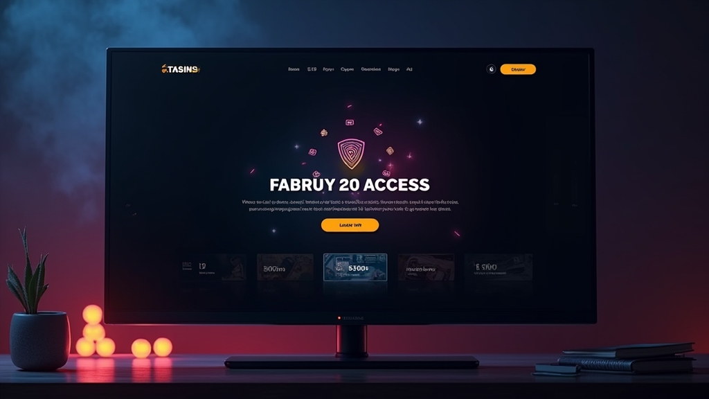 A safe-looking demo access page with a game preview and security icons on a dark screen